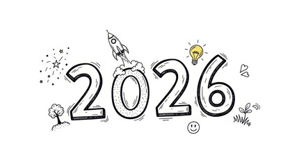 Obraz premium Celebrating 2026 with creativity and innovation