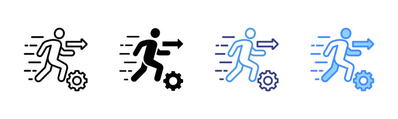 Action icon set multiple style collection