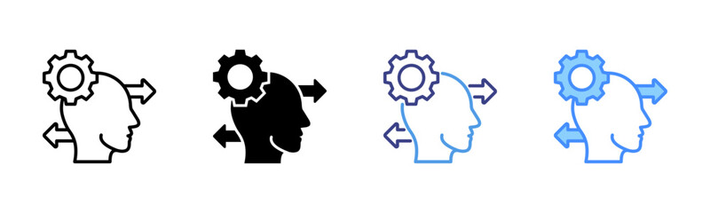 Behavior icon set multiple style collection