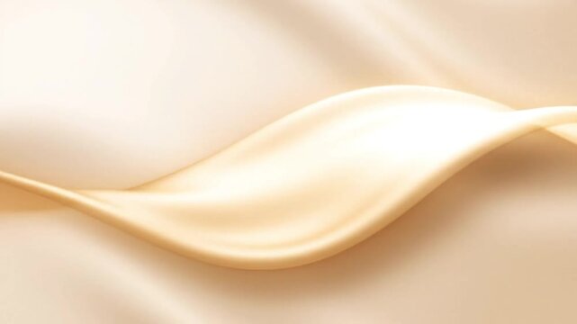 Close-up of smooth, flowing cream-colored fabric with soft folds and gentle curves against a plain background.