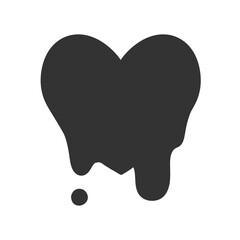 ドロドロに溶けているシンプルなハートの手描きイラストアイコン