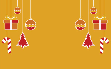 Colorful Christmas Background with Festive Decorations