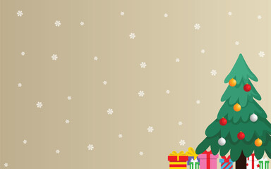 Beautiful Christmas Tree with Colorful Gifts Background