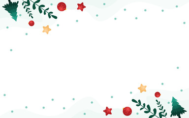 Festive Christmas Frame with Stars and Ornaments Background