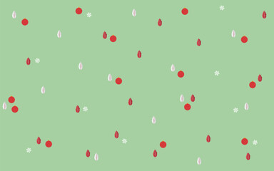 Festive Holiday Pattern with Red Ornaments Background