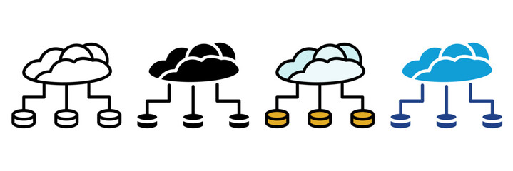 Technology  Digital Icon Set Multiple Style Collection. Laptop, Smartphone, Tablet, Desktop PC, Server, Cloud Computing, Artificial Intelligence, Robot, Microchip, Circuit Board, Coding, Keyboard, Mo