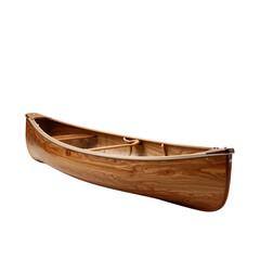 Handcrafted Wooden Canoe with Polished Brown Finish