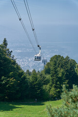 Gondel der Pf&auml;nderbahn auf dem Berg Pf&auml;nder bei Bregenz am Bodensee