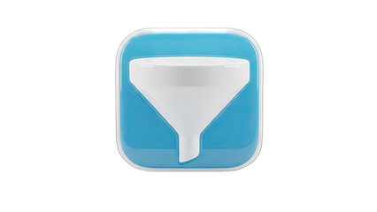 Funnel Icon on Blue Background