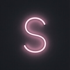 Fototapeta premium Glowing neon letter S on dark background modern typography design