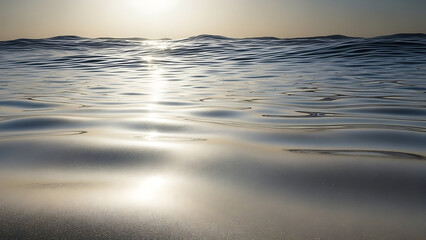 Fototapeta premium Sunlight reflecting on rippling water surface including reflection ripples ocean