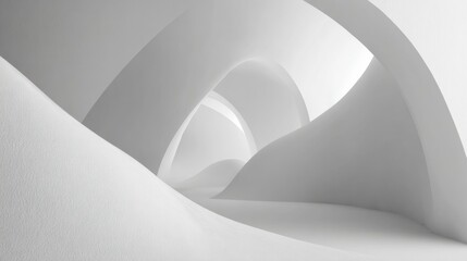 Fototapeta premium Exploration of Abstract White Dunes in a Minimalist Space With Soft Gradients and an Open Layout in a Desert-Inspired Design