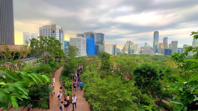 14 December 2025 View of Lumphini Lumpini Park at Si Lom Silom taken from Central Park Mall in BKK Bangkok Thai Thailand  