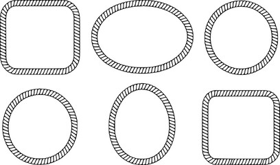 Six Rope Borders Circles, Ovals, and Rounded Squares