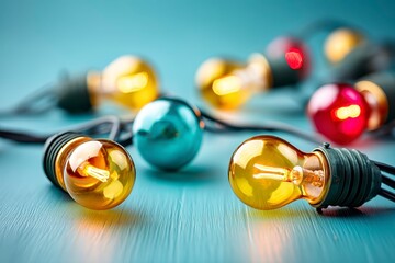  String Lights on Blue