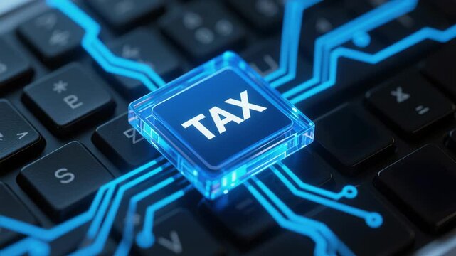 Tax button keyboard symbolizes financial management accounting planning for individual business income tax deadline payment research deadline payment financial planning crucial business individual