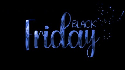 Black friday in elegant cursive font on a black background. Perfect for advertising, promotions, and holiday sales campaigns.