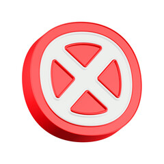 Obraz premium 3d rendering icon white prohibited