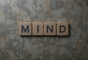 Creative Concept of Mind Using Letter Blocks on a Textured Surface