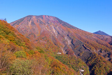 奥日光　明知平から見た男体山の紅葉