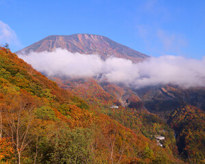 奥日光　明知平から見た男体山の紅葉