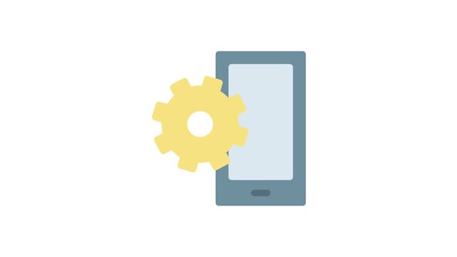 A smartphone featuring a gear wheel, indicating functionality related to settings or adjustments.