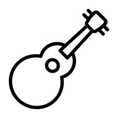 Ukulele Vector Line Icon Design