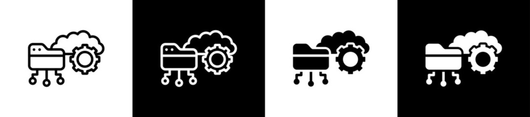 API Integration System line n glyph icon style in white and background