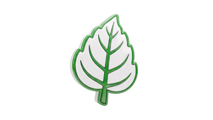 Green Leaf Icon on White Background