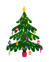 christmas tree and decorations