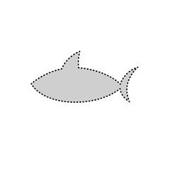 Shark dotted silhouette illustration gray tone