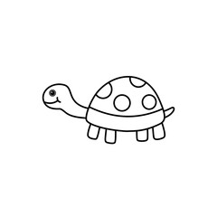 Turtle outline cartoon illustration simple line art