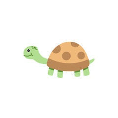 Cute turtle cartoon illustration colorful flat design