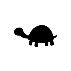 Turtle silhouette illustration solid black shape