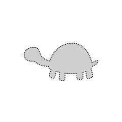 Turtle dotted silhouette illustration gray tone