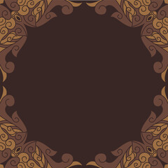 Dark brown frame with ornate golden accents and a rich, vintage aesthetic.
Theme Royal, antique, elegant.for Menu covers, vintage posters, classic certificates.