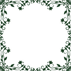 Green floral frame with symmetrical botanical border elements.Theme Natural, fresh, organic.
for Eco branding, botanical invites, product packaging.
