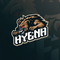 Hyena mascot logo design vector. Angry hyena illustration.