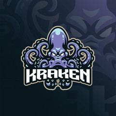 Kraken mascot logo design vector. Kraken illustration for sport and esport team.