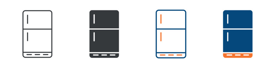 Refrigerator Icon Set Multiple Style Collection 