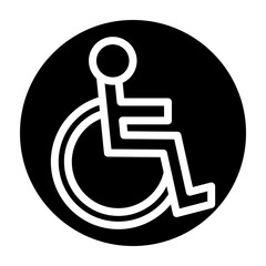 Wheelchair Vector Glyph Icon Design