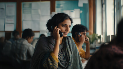 Professional Office Communication: Diverse Teamwork Among Co-Workers in Modern Urban Workspace with Focus on Business Technology and Productive Discussions