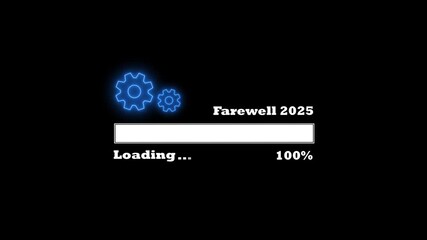Farewell 2025 Loading Bar Animation: Year-End Countdown, Progress Completion, Holiday Season & New Chapter Icon
