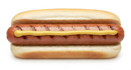 hot dog with mustard