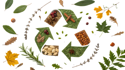 Recycling icon made with organic material