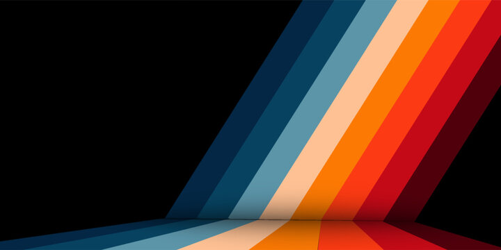 Vintage Striped Backgrounds, Posters, Banner Samples, Retro Colors from the 1970s 1980s, 70s, 80s, 90s. retro vintage 70s style stripes background poster lines. shapes vector design graphic 1980s