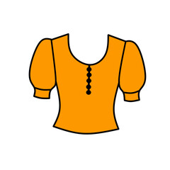 Yellow blouse with puff sleeves