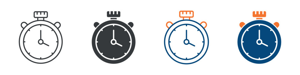Stopwatch Icon Set Multiple Style Collection 