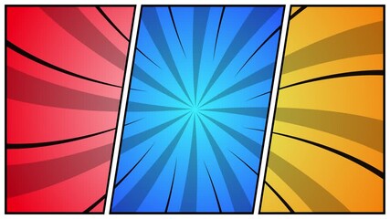 Three Pane Comic Panel Speed Backgrounds Set