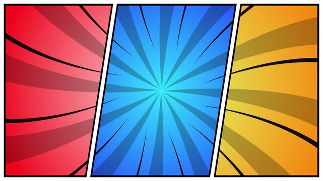 Three Pane Comic Panel Speed Backgrounds Set
